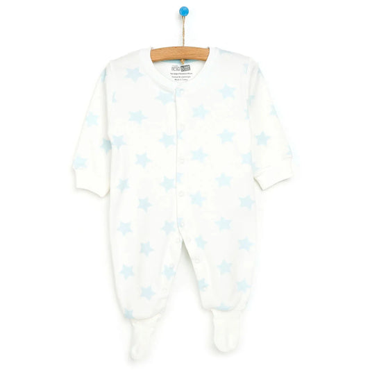 HelloBaby Newborn Baby Boy Footed Jumpsuit - Ecru