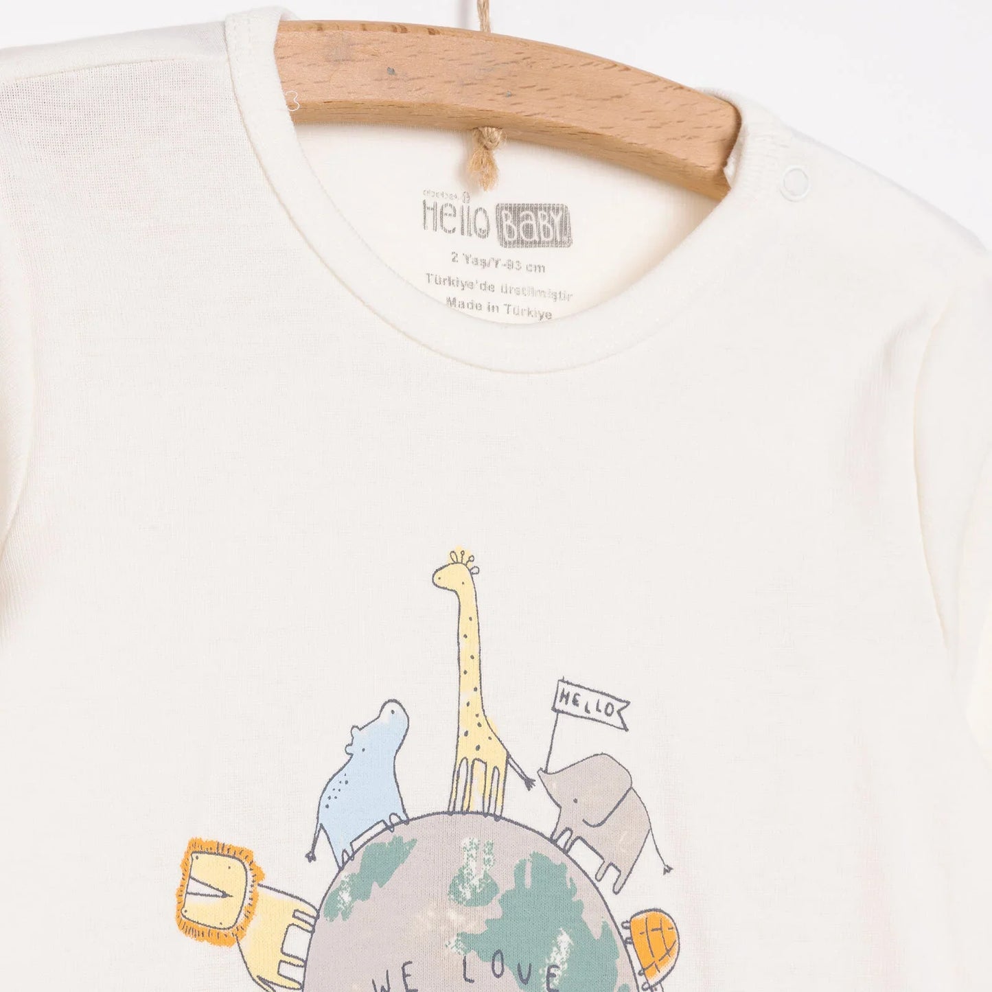 HelloBaby Unisex 2-Pack Long Sleeve Body - Ecru