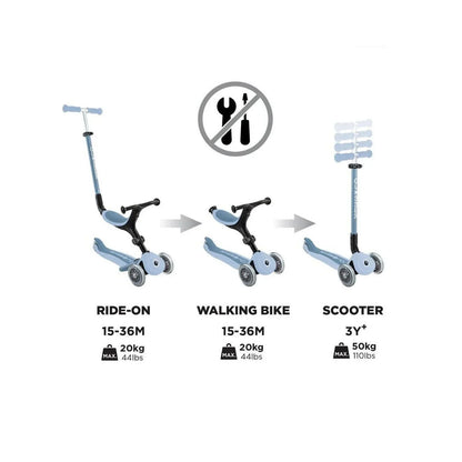 Globber Go Up Active Lights Eco Scooter - Blueberry