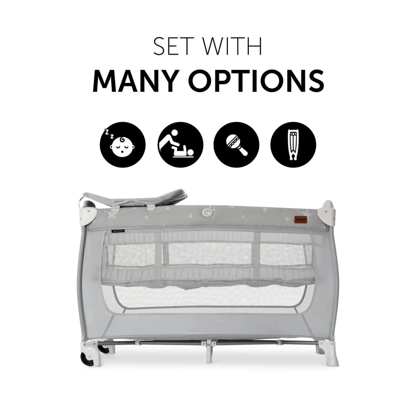 Hauck Sleep N Play Center Bassinet Travel Cot & Playpen - Stars