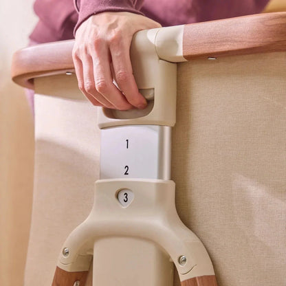 Tutti Bambini Cozee Bedside Crib - Scandinavian Walnut/Ecru