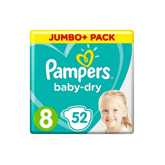 Pampers Baby Dry Size 8 Jumbo Pack - 52 nappies