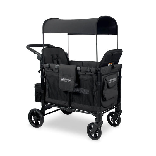 Wonderfold W2 Elite Double Stroller Wagon - Volcanic Black