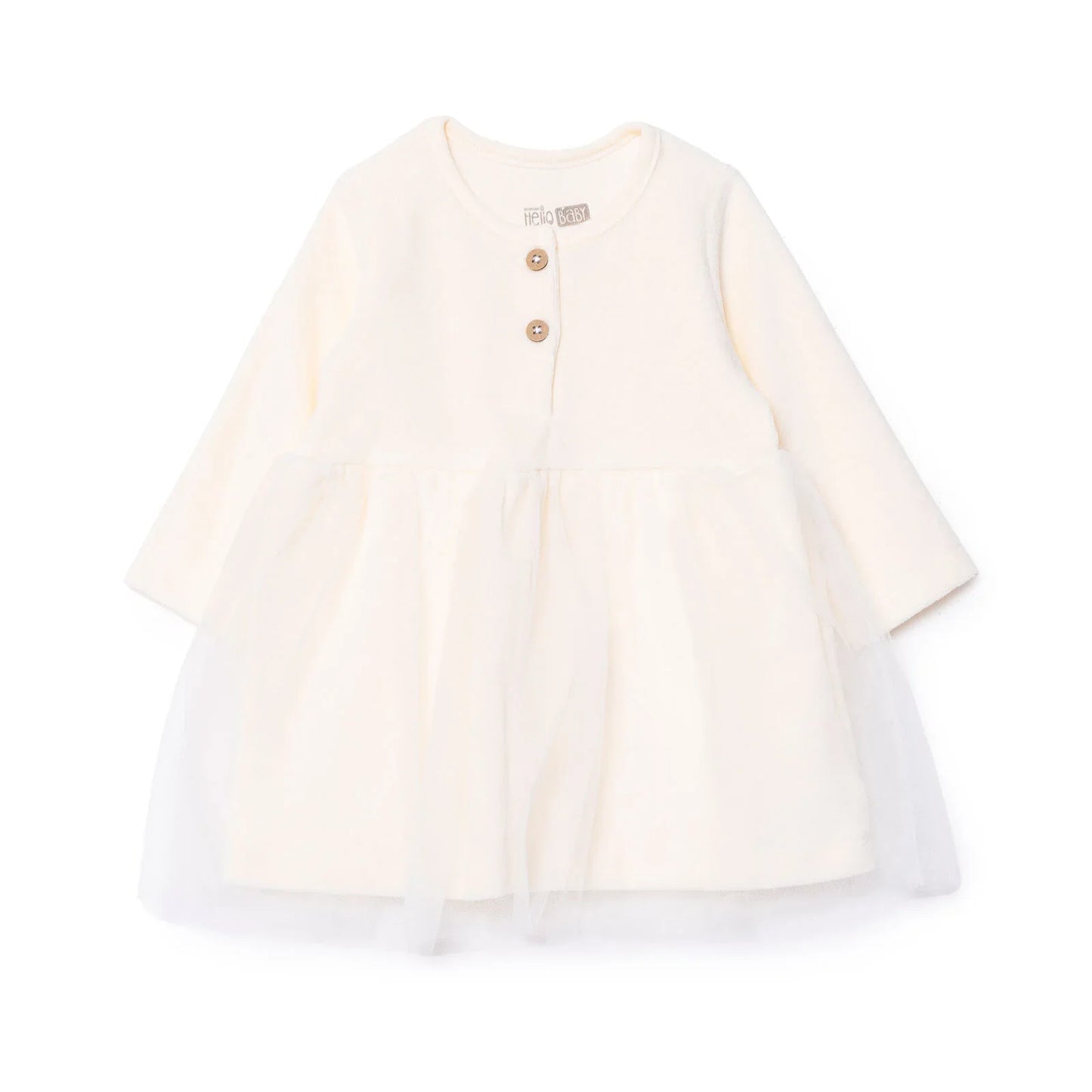 HelloBaby Newborn Dress - Ecru