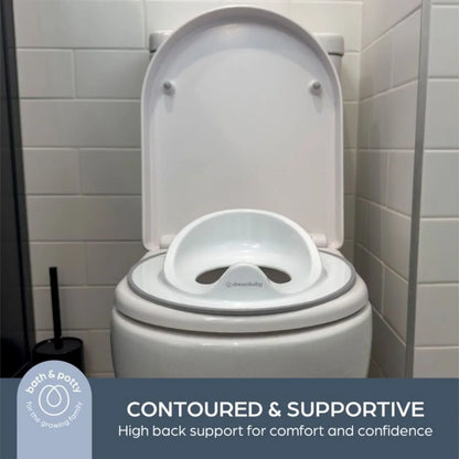 Dreambaby Toilet Topper with Grey Trim - White