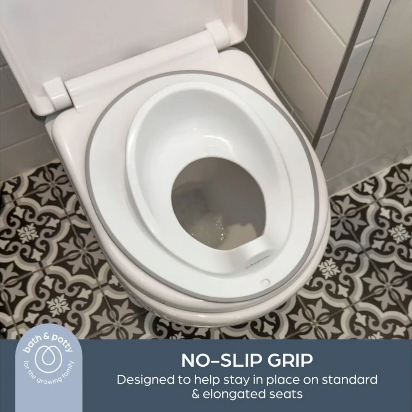 Dreambaby Toilet Topper with Grey Trim - White