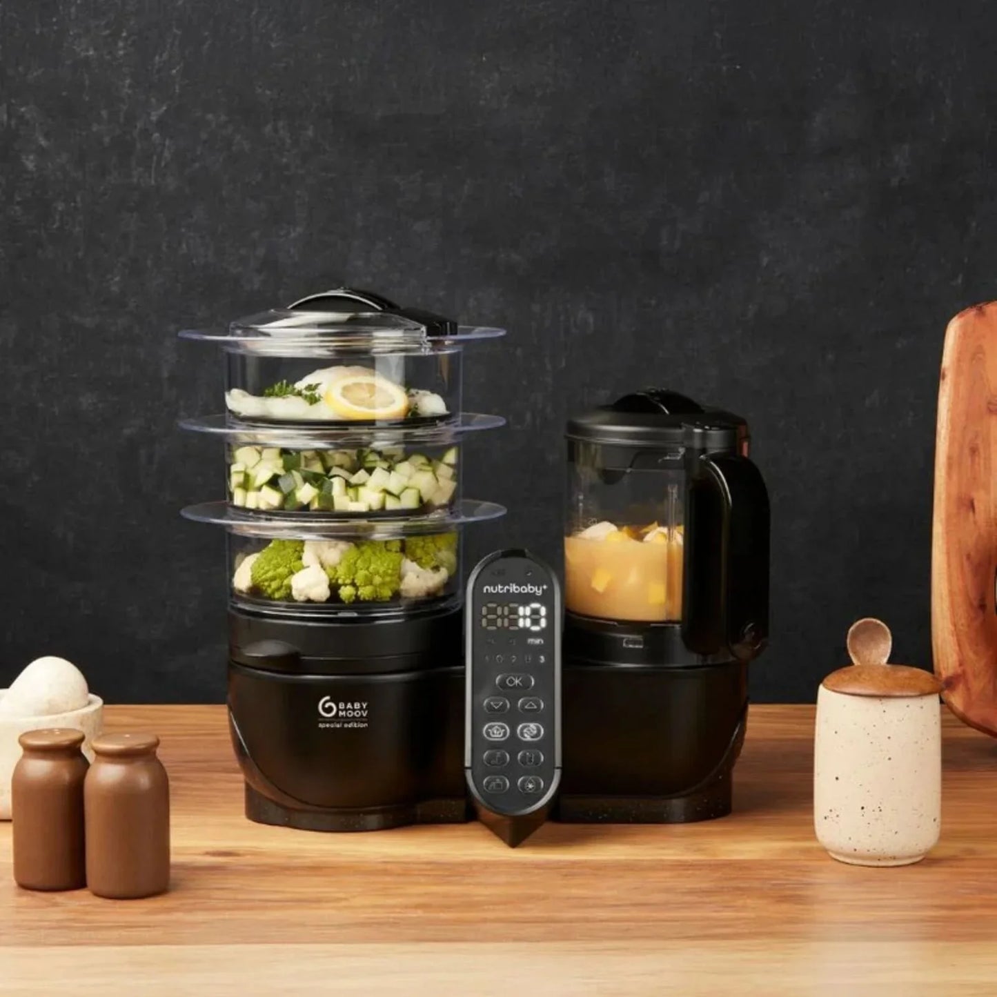 Babymoov Nutribaby (+) XL 6-in-1 Baby Food Maker - Black Edition