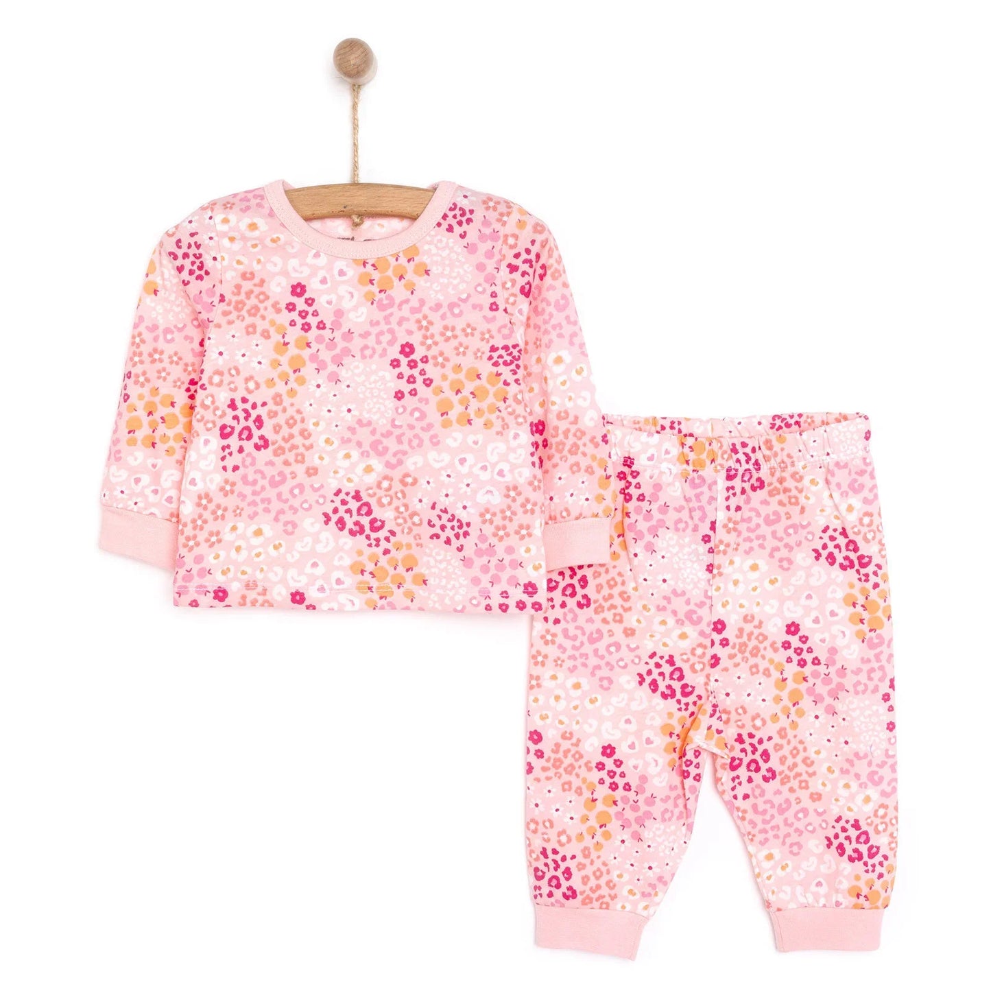 HelloBaby Baby Girl Long Sleeve Pyjamas Set - Dark Pink