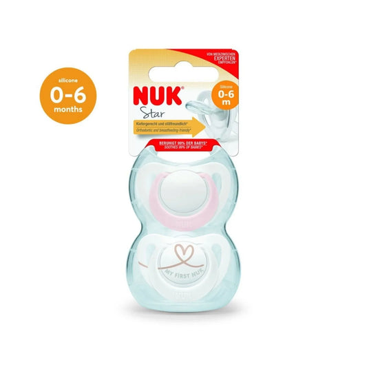 NUK Star Soother 0-6 months Pack of 2 - Pink