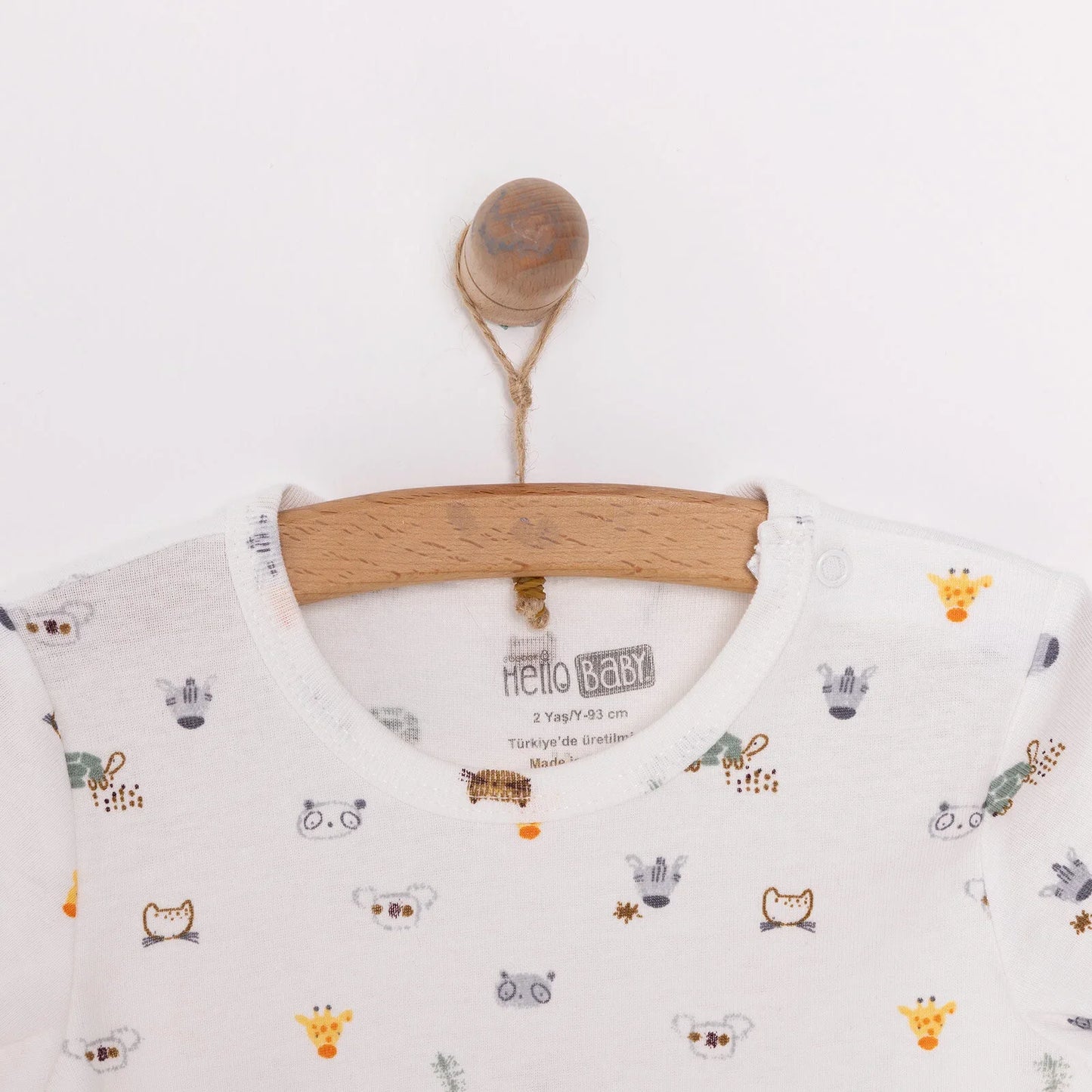 HelloBaby Unisex Baby Short Sleeve Bodysuit 2 pcs - Ecru