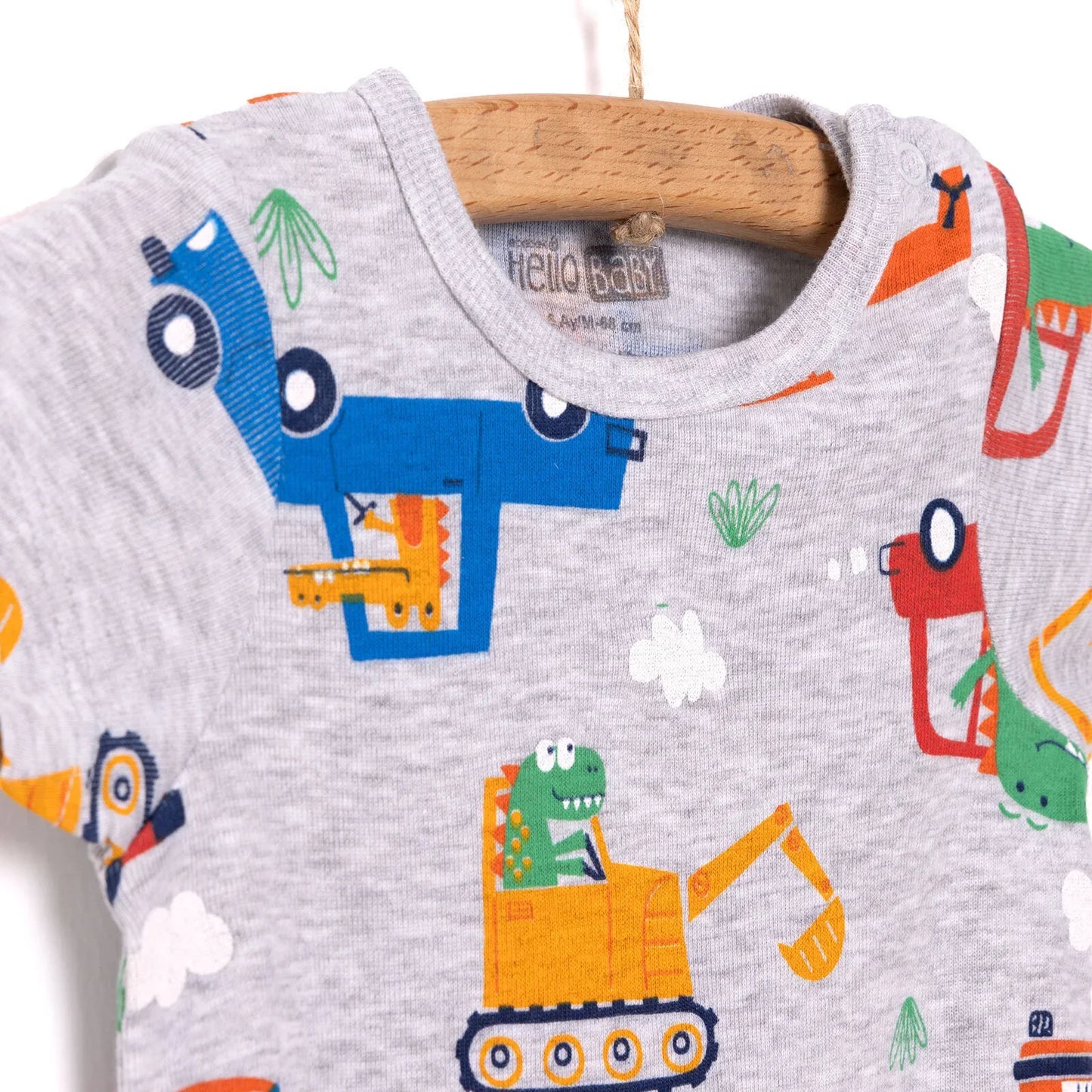 HelloBaby Baby Boy Short Sleeve Body - Grey Melange