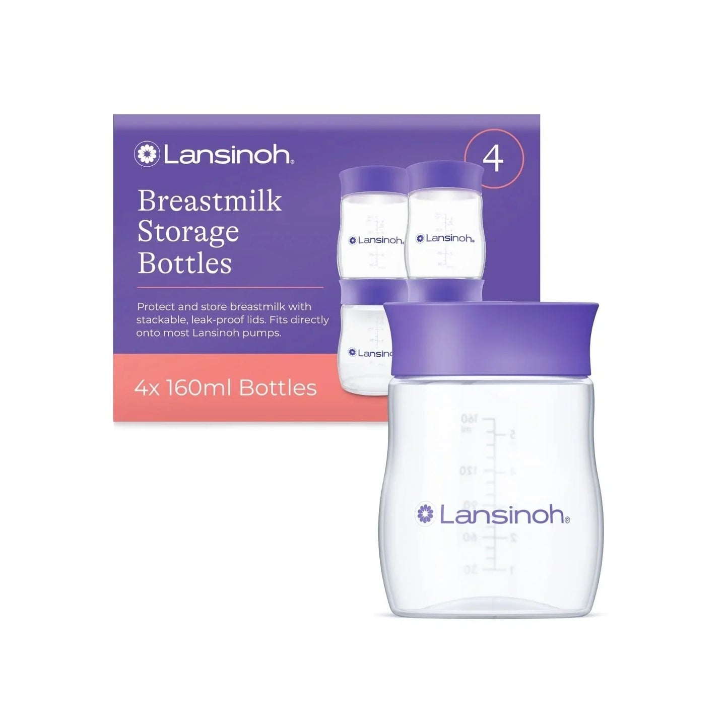 Lansinoh Breastmilk Storage Bottles 4 pcs