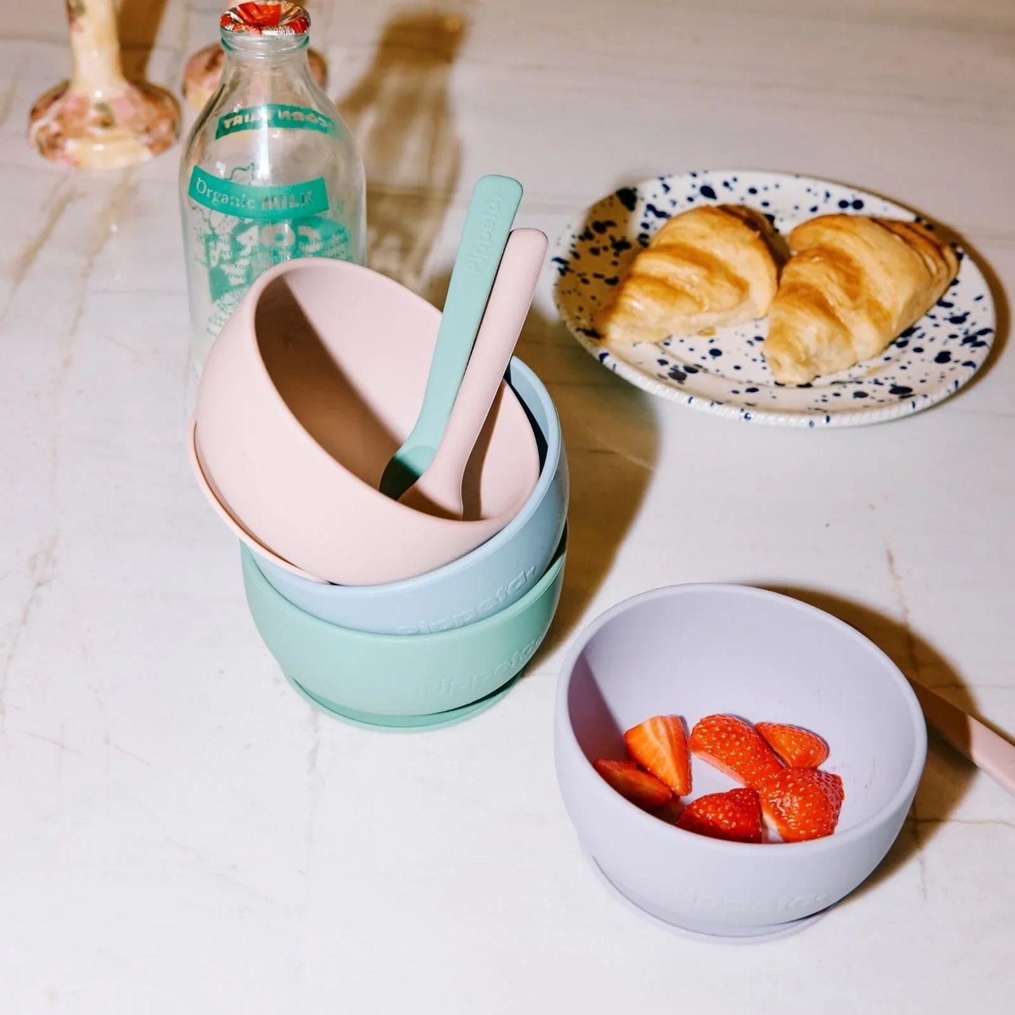 Pippeta Silicone Suction Bowl - Aqua Blue