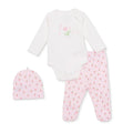 HelloBaby Girls Body-Footed Bottom-Hat Flower - Ecru