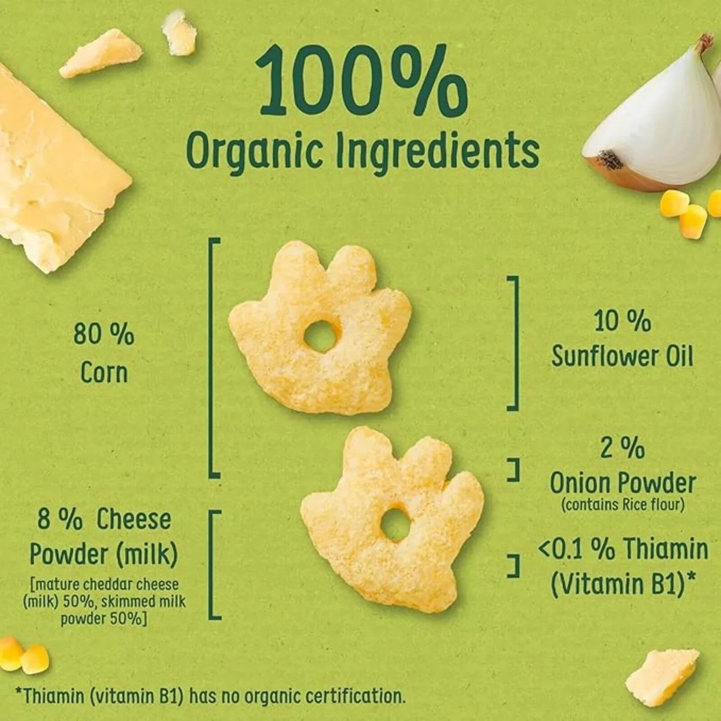 Organix Cheese & Onion Gruffalo Claws Multipack 12+ months 60g (4x15g)