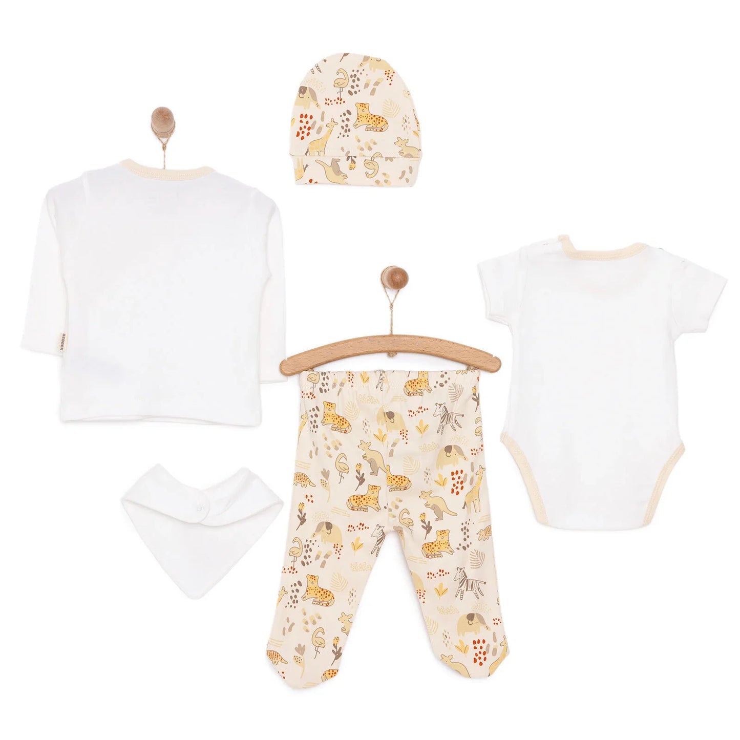 Bebbek Baby Girl 5 Pcs Newborn Starter Set - Ecru
