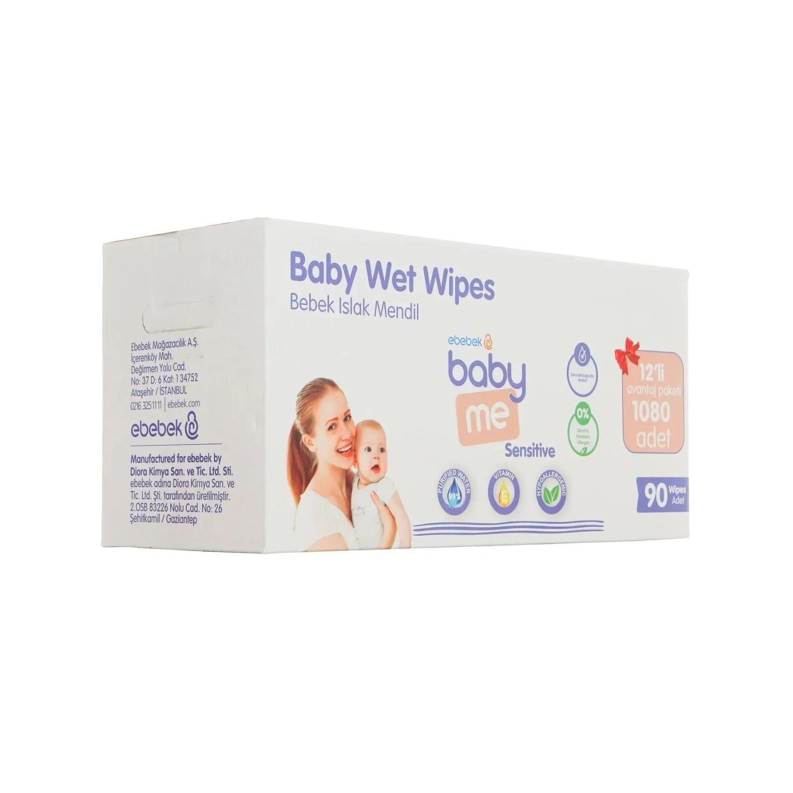 baby me Sensitive Baby Wipes 12x90 pcs