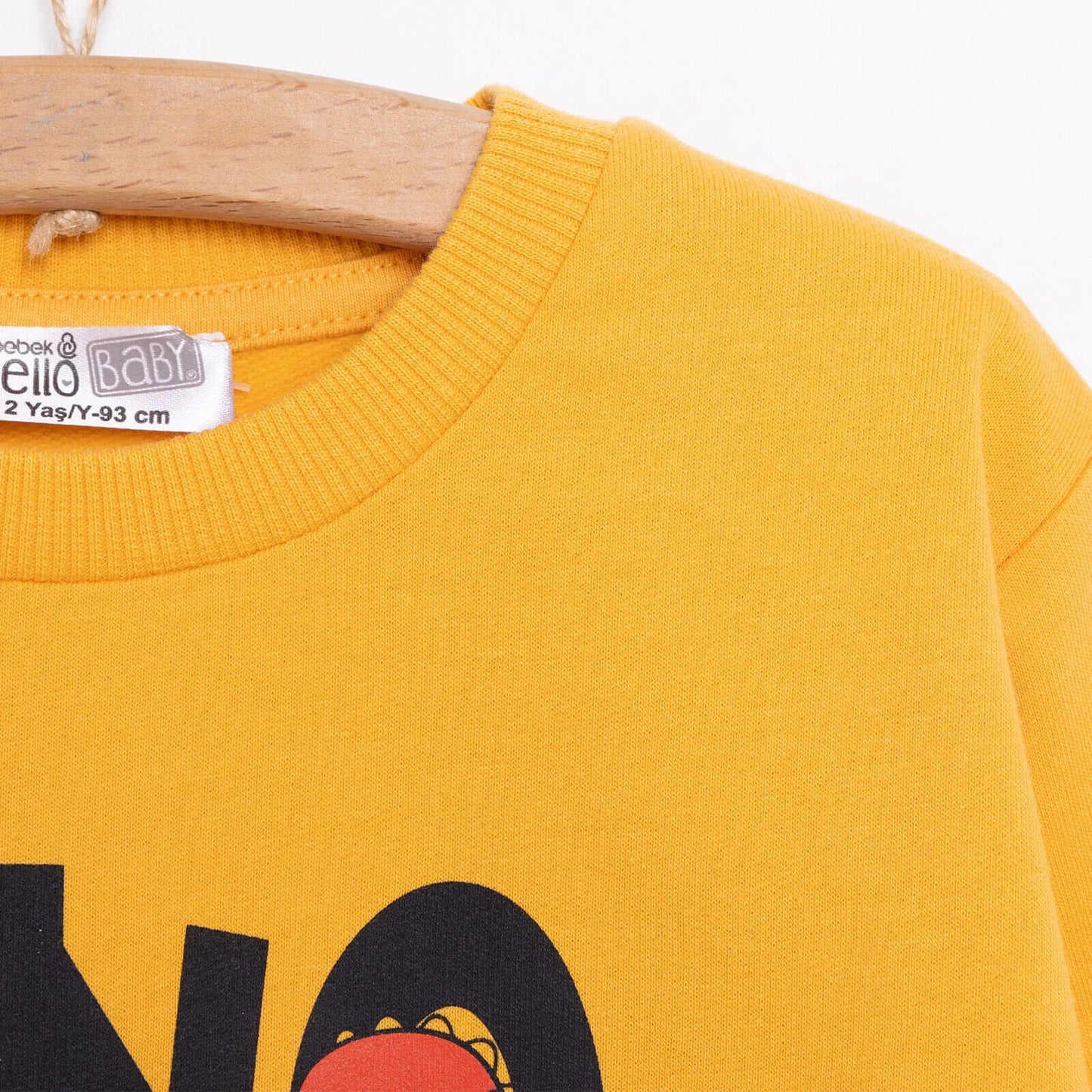 HelloBaby Baby Boy Dino Patterned Sweatshirt - Mustard
