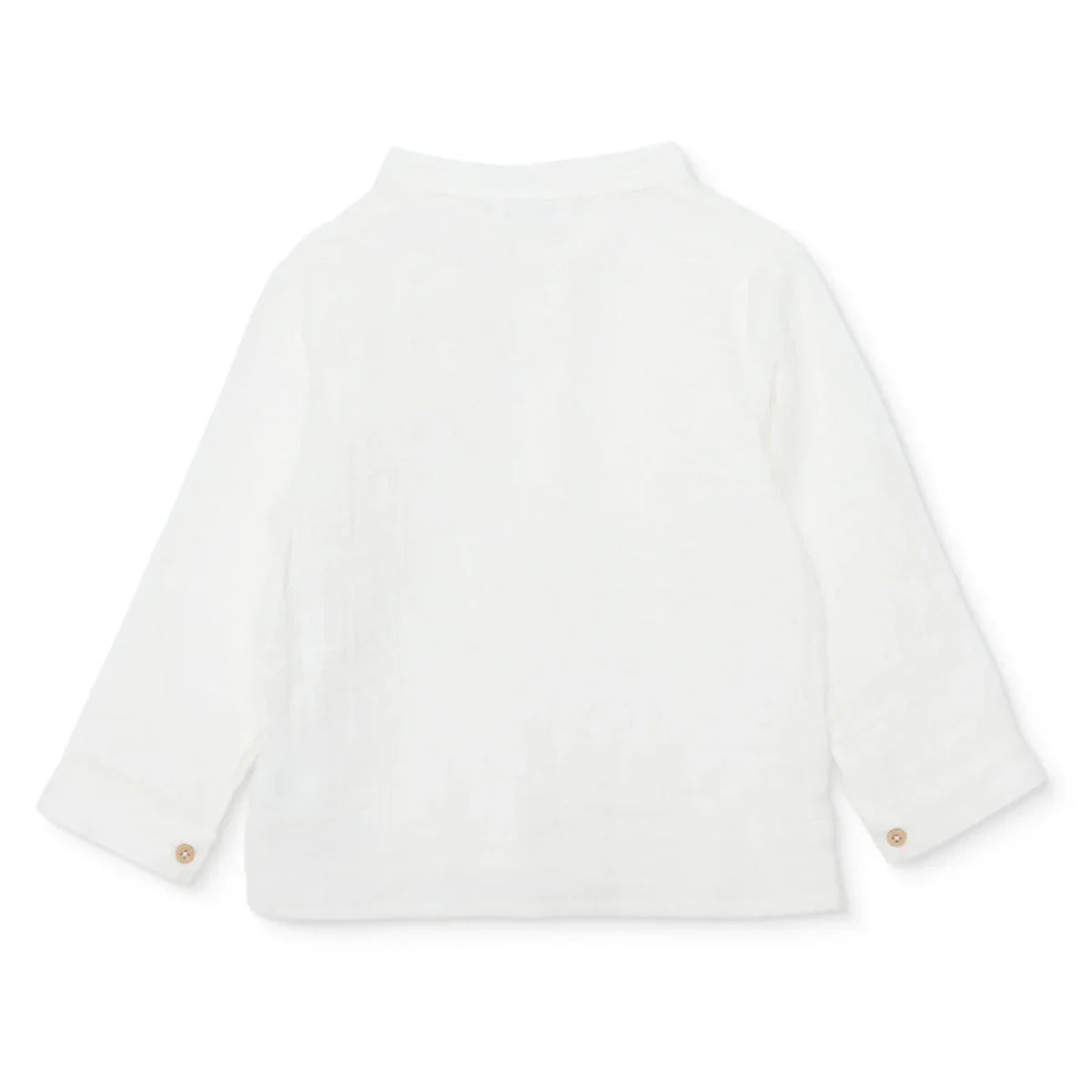 HelloBaby Boys Shirt Buttoned Little Sailor Mandarin Collar Long Sleeve - Ecru