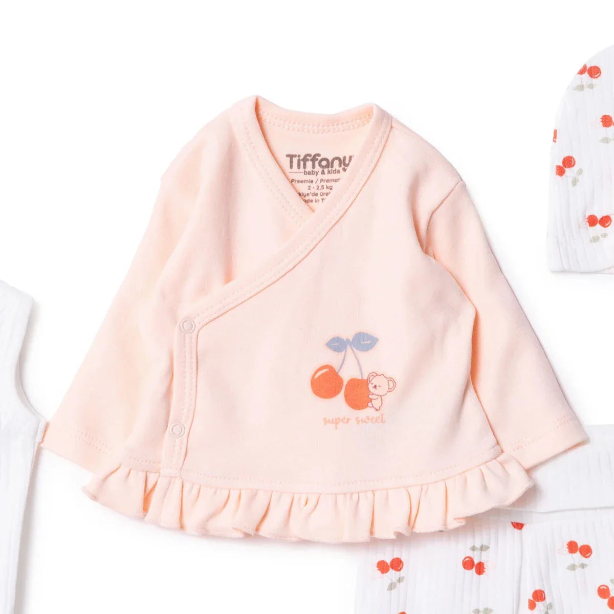 Tiffany 100% Cotton Tiny Baby Set - Ecru
