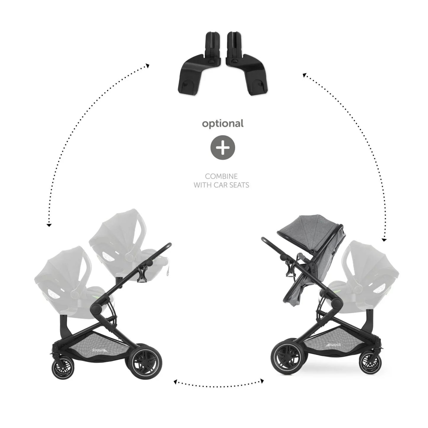 Hauck Atlantic Twin Double Stroller - Grey