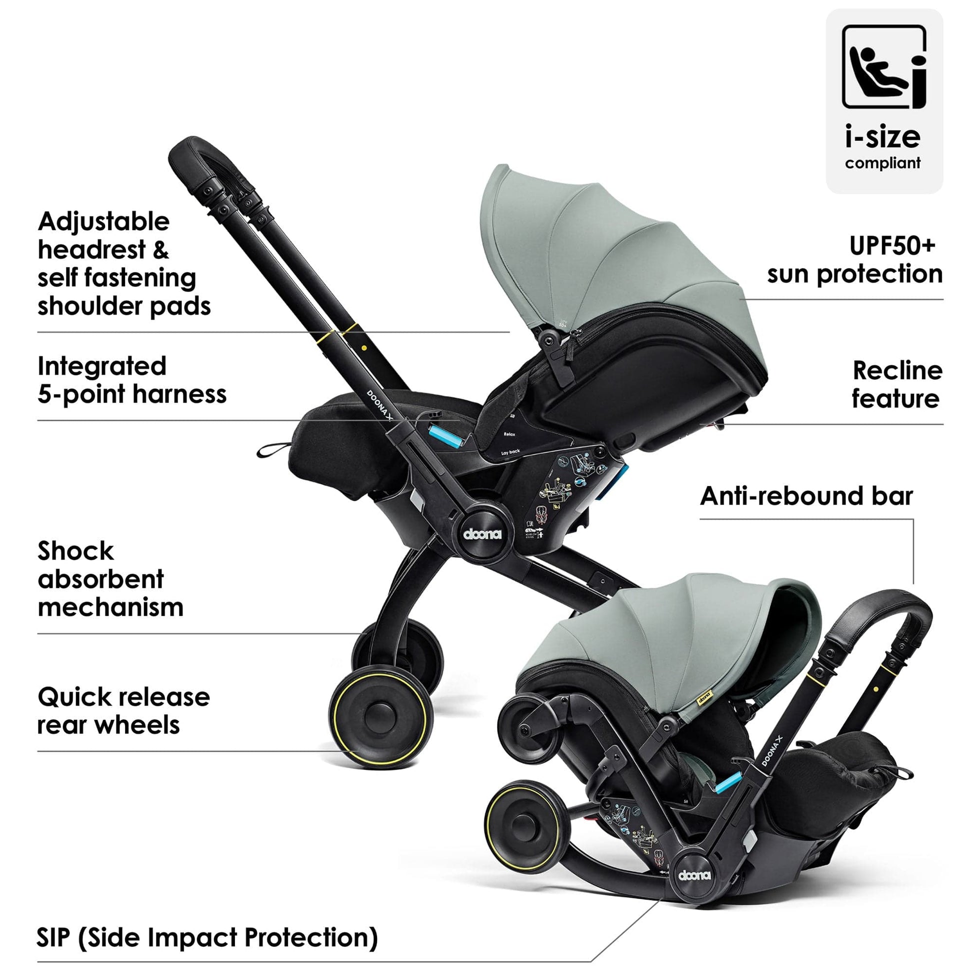 Doona X Infant Car Seat Stroller (Dusty Sage)