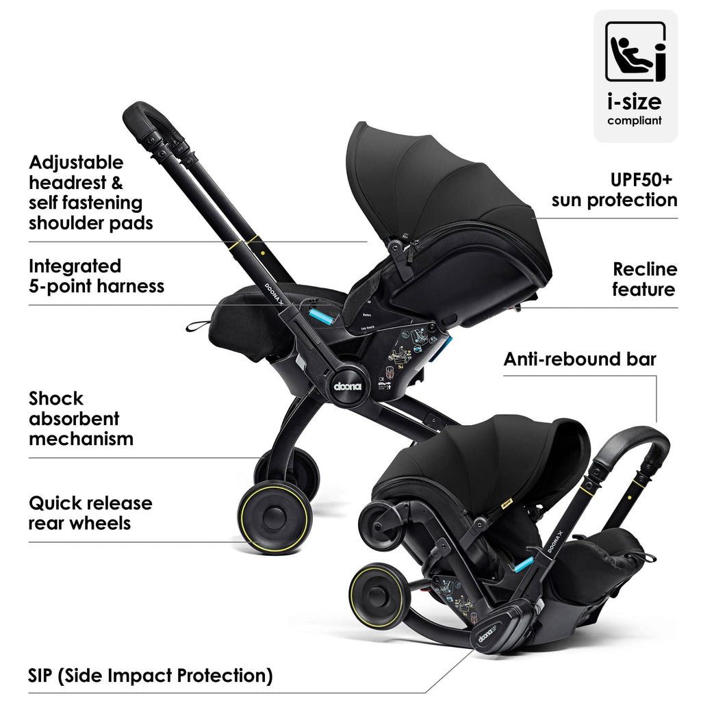 Doona X Infant Car Seat Stroller (Nitro Black)