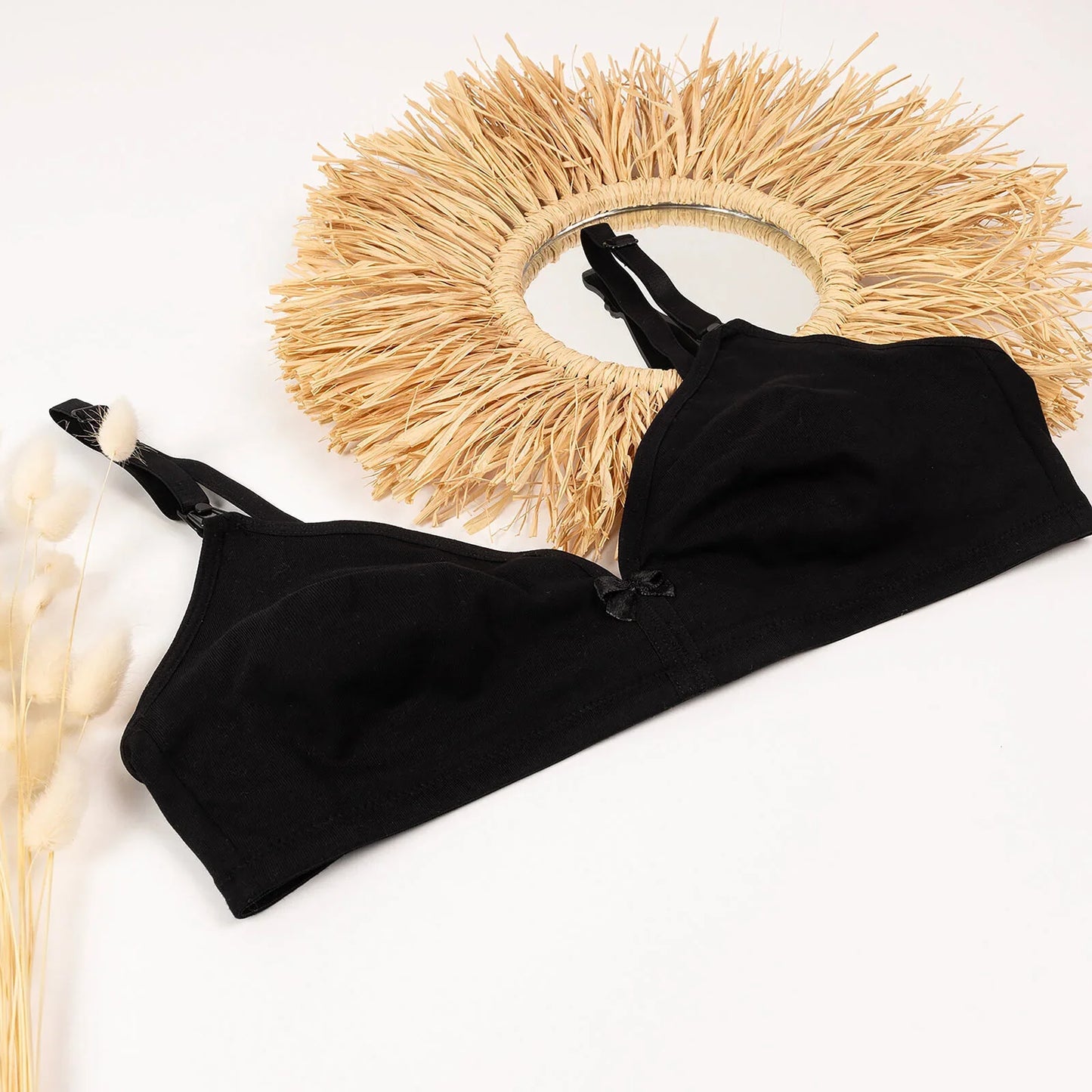 baby mom Non Padded Nursing Bra - Black