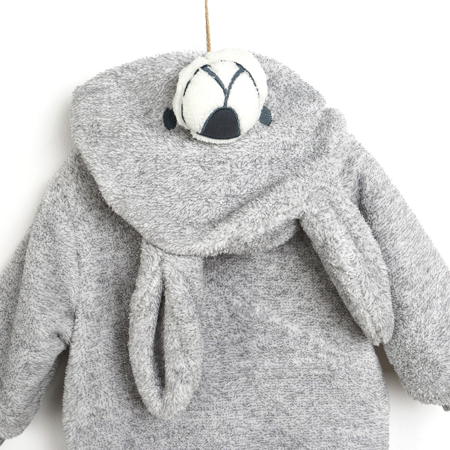 Midimod Newborn Welsoft Kangaroo Footed Jumpsuit - Grey