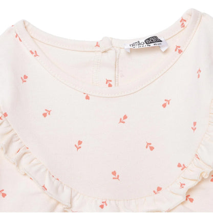 HelloBaby Winter Cherry Dress - Ecru Printed