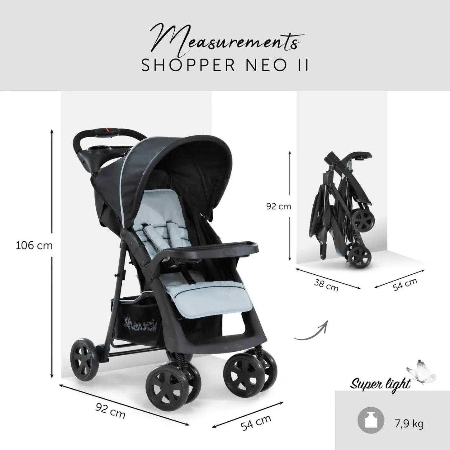 Hauck Shopper Neo II Pushchair - Caviar/Silver