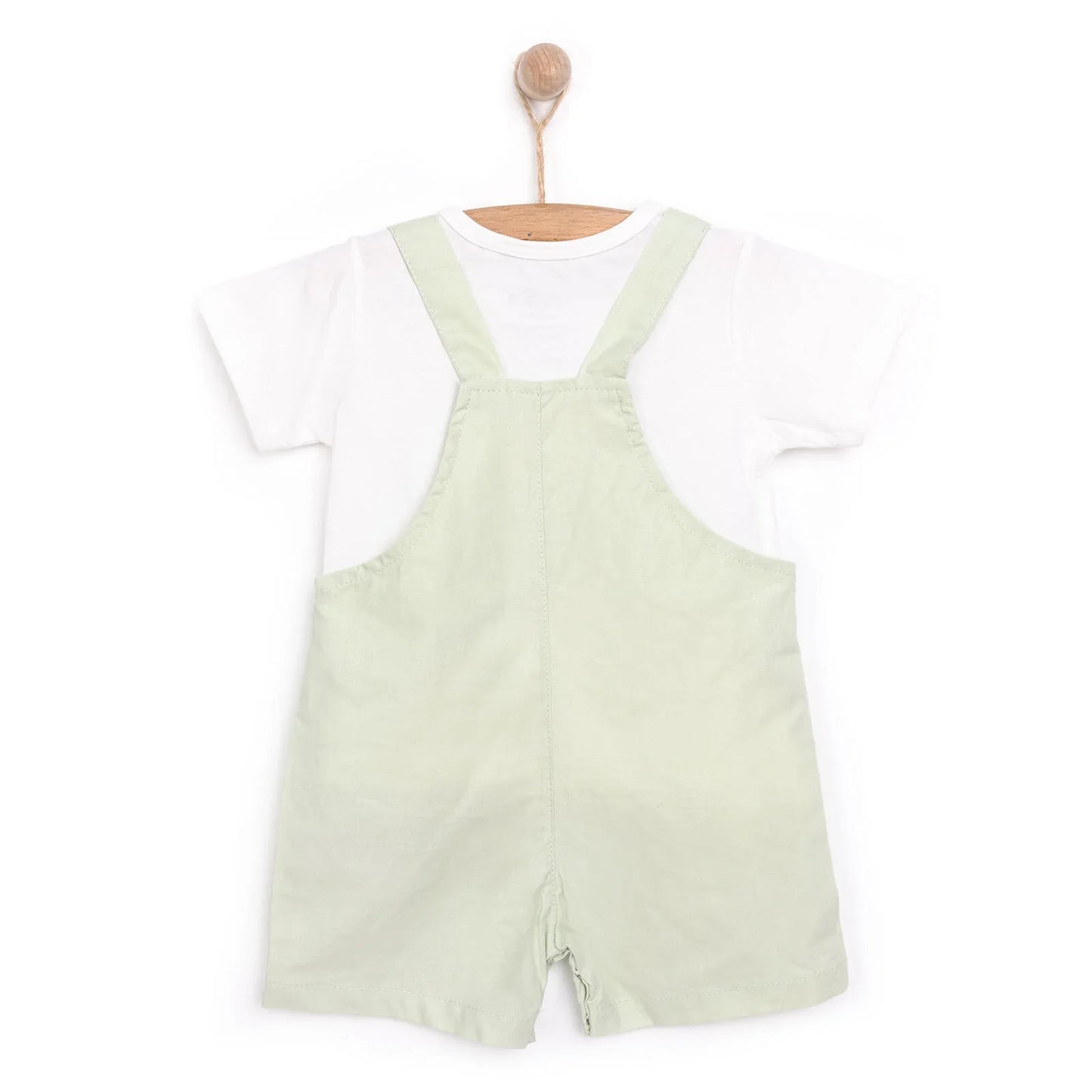 HelloBaby Girl Overall Shorts & T-shirt - Green
