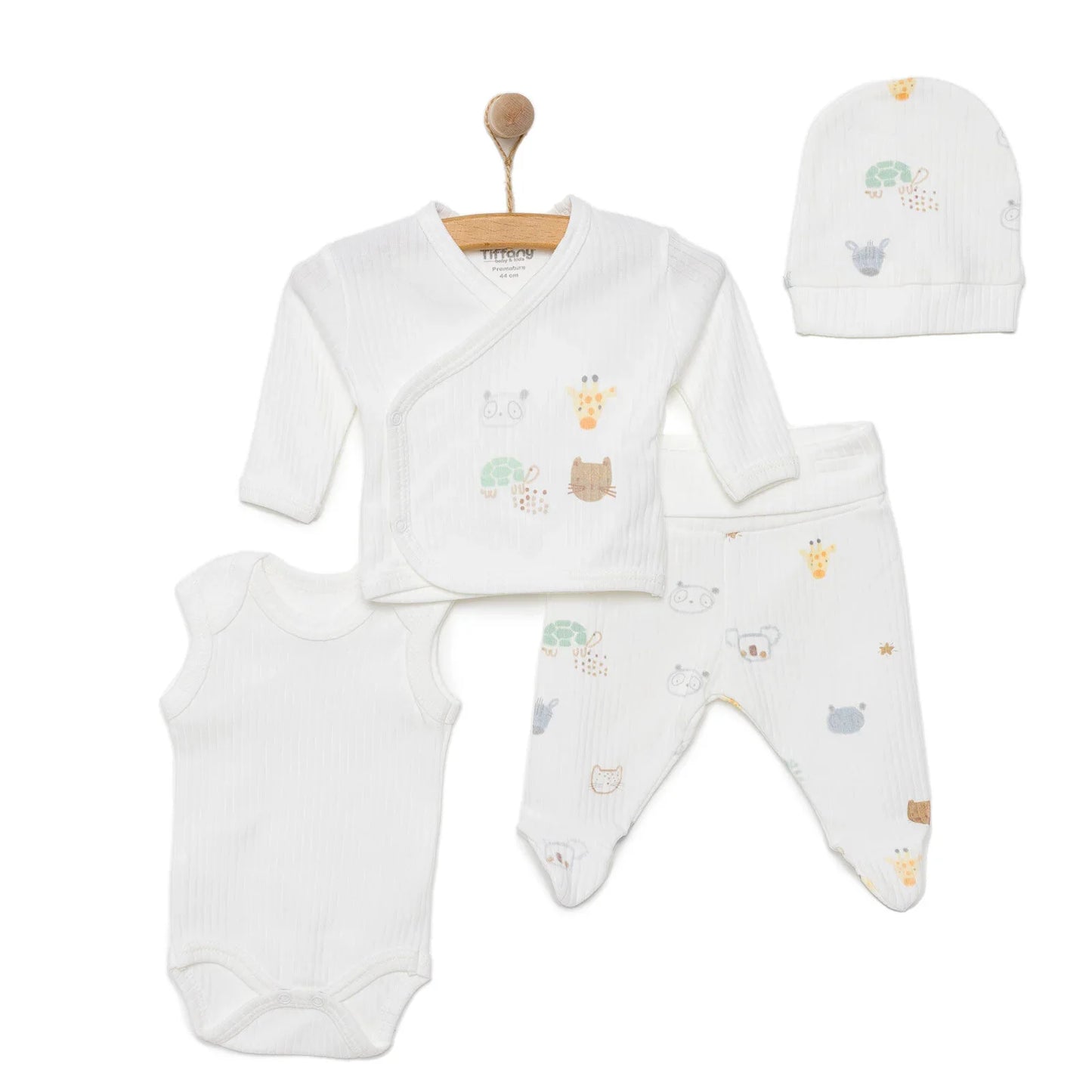 Tiffany Newborn Boy Premature Baby Set - Ecru