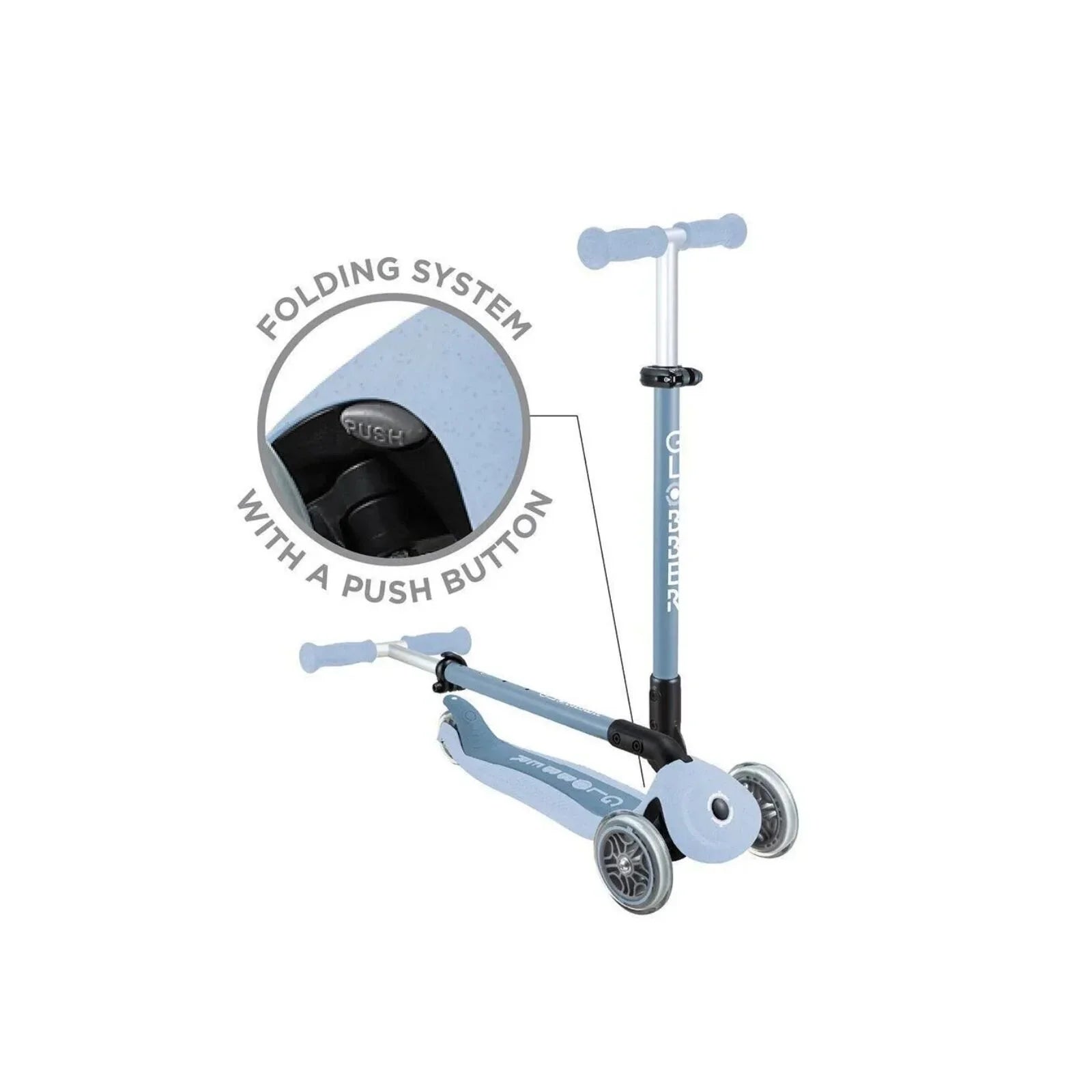 Globber Go Up Active Lights Eco Scooter - Blueberry
