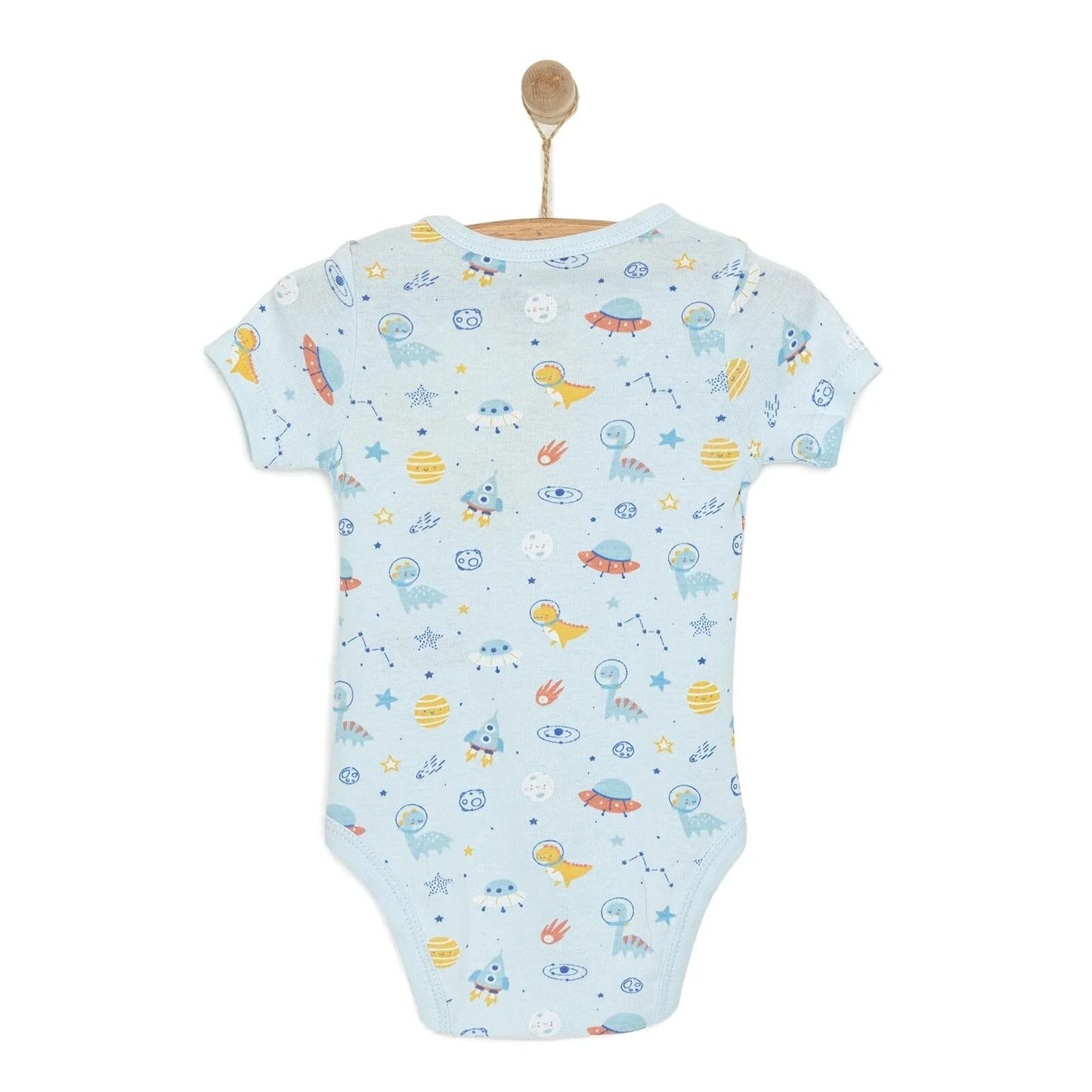 HelloBaby Galaxy Patterned Short Sleeve Bodysuit - Blue