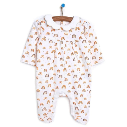 HelloBaby Newborn Baby Girl Romper - Ecru