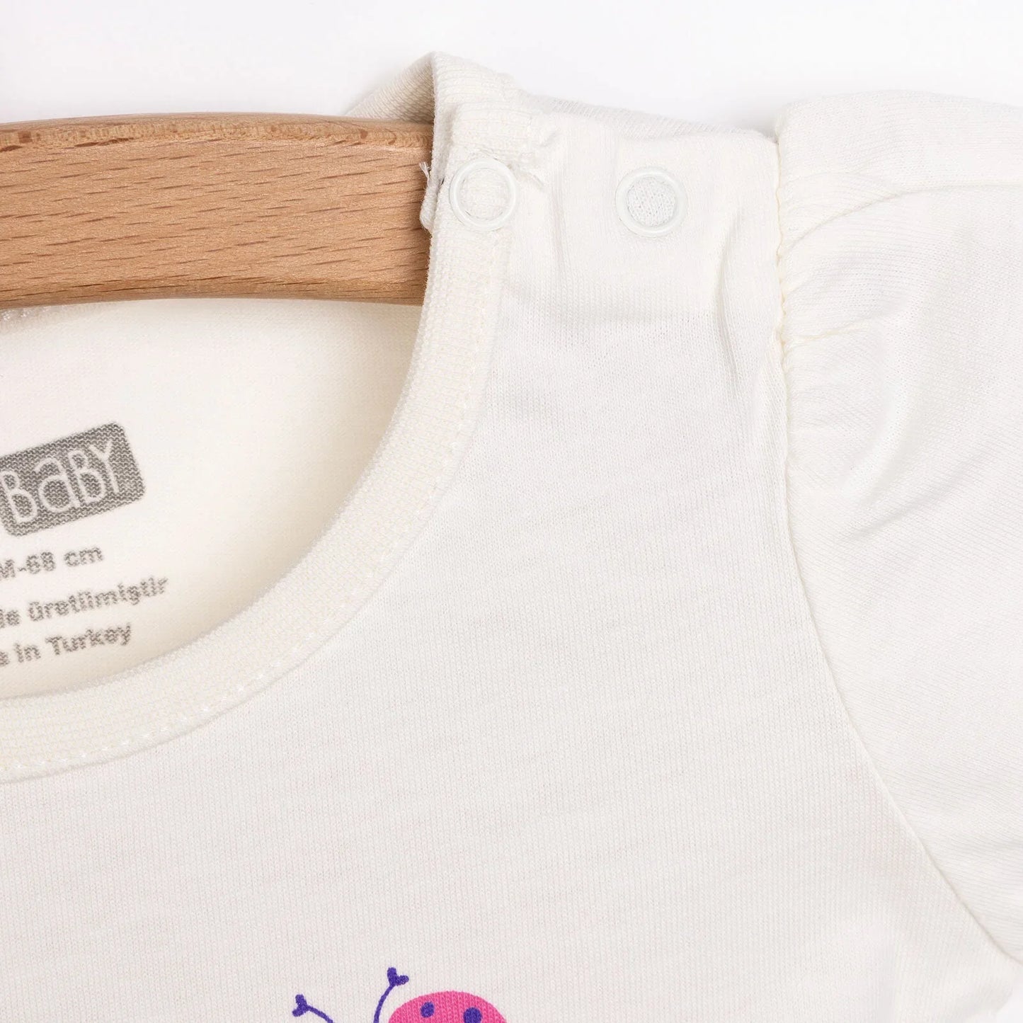 HelloBaby Basic Girl Text Patterned T-shirt - Ecru