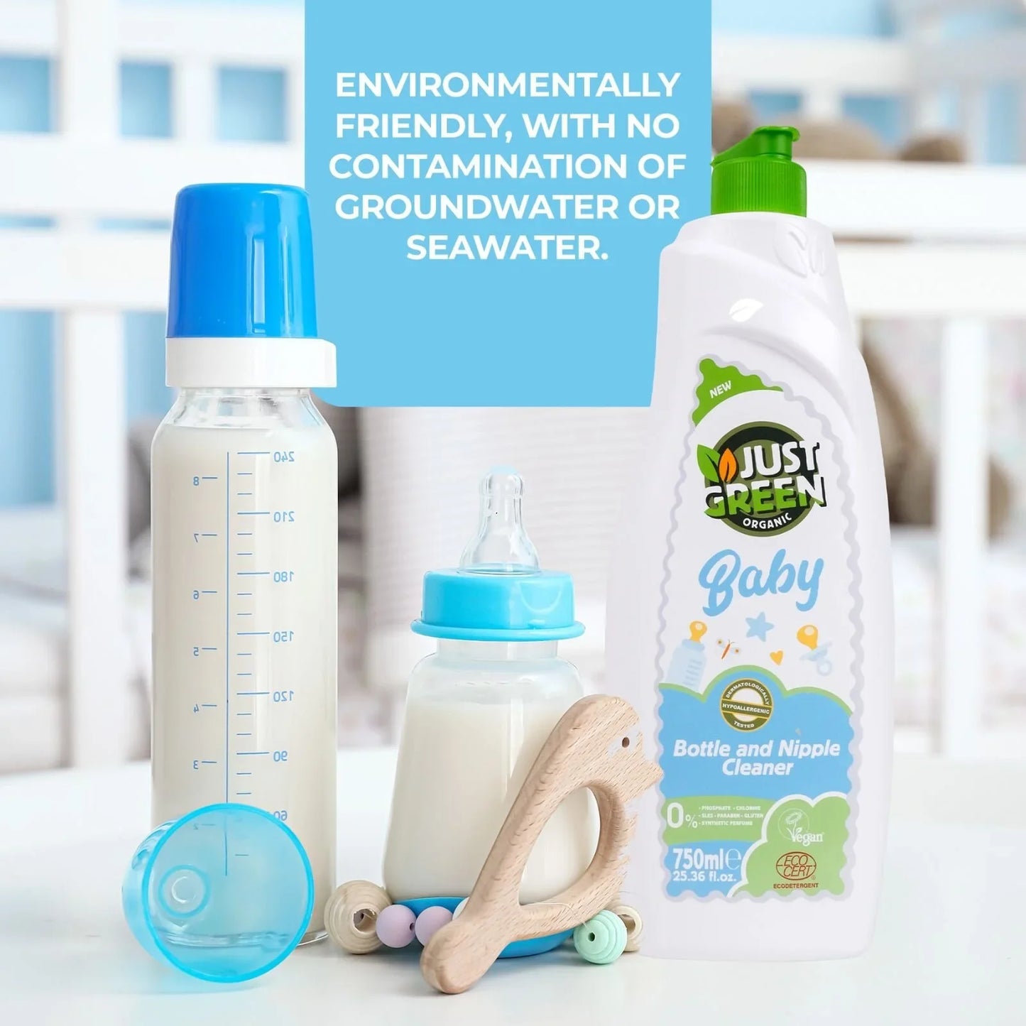 Just Green Organic Baby Bottle & Nipple Cleaner 750ml