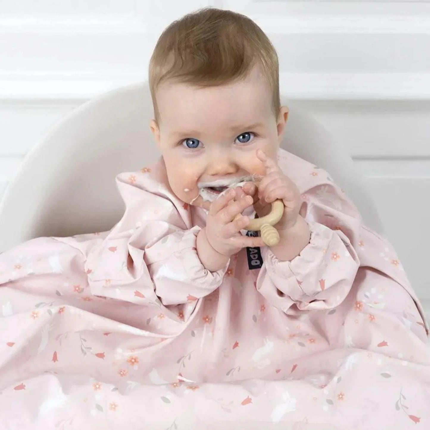 Bibado Long Sleeve Coverall Weaning Bib - Botanical Bunnies