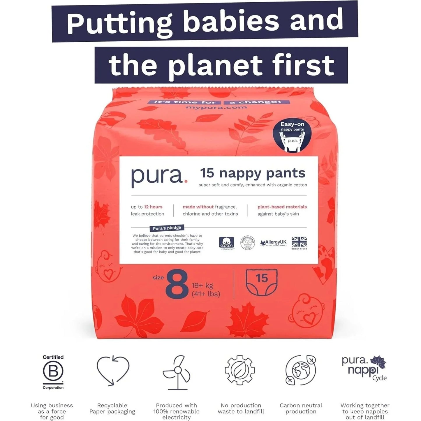 Pura Eco Nappy Pants Size 8 - 15 nappies