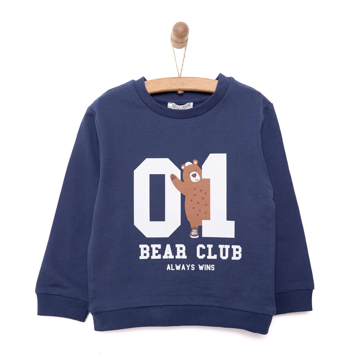 HelloBaby Basic Low Raised Lion Printed Sweatshirt - Navy Blue