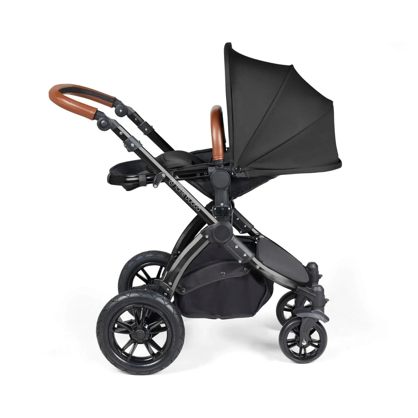 Ickle Bubba Stomp Luxe 2-in-1 Pushchair & Carrycot - Black/Midnight/Tan