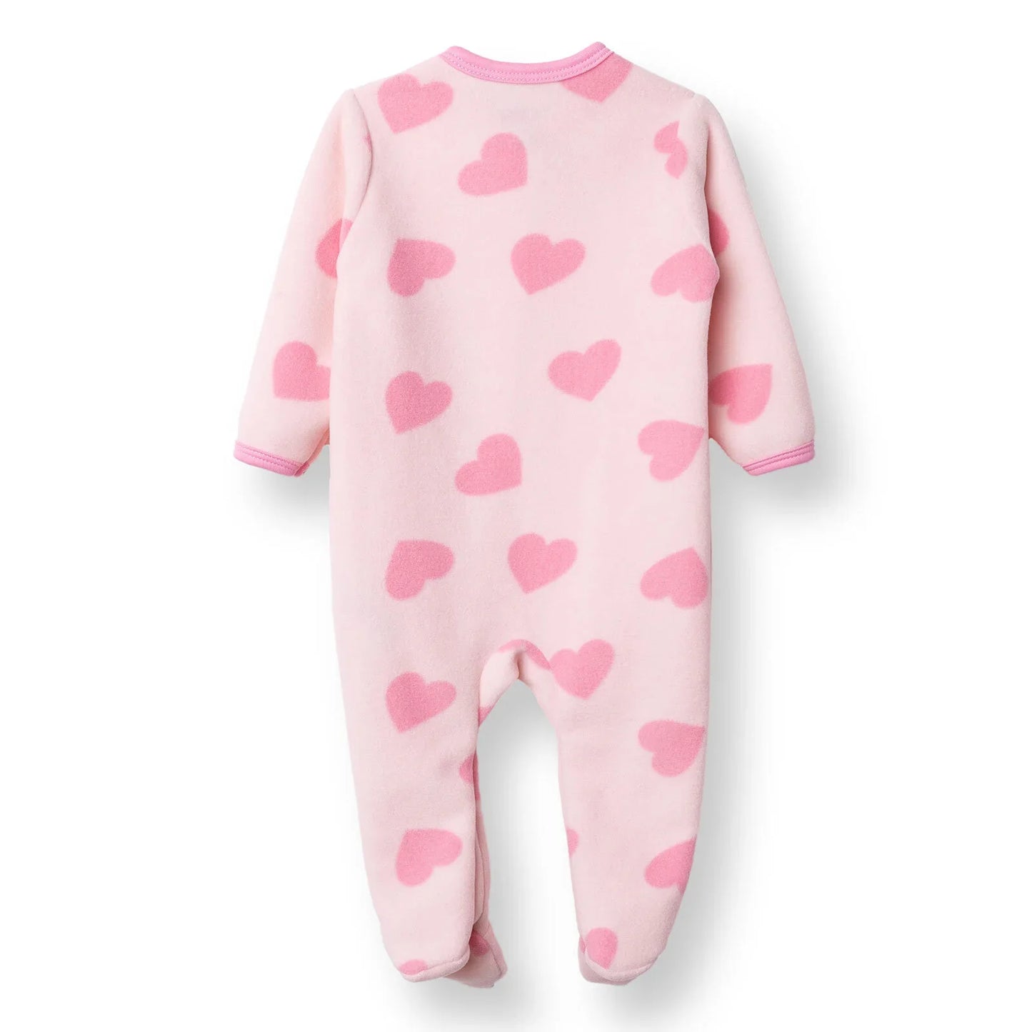 HelloBaby Newborn Polar Footed Jumpsuit - Pink Printed