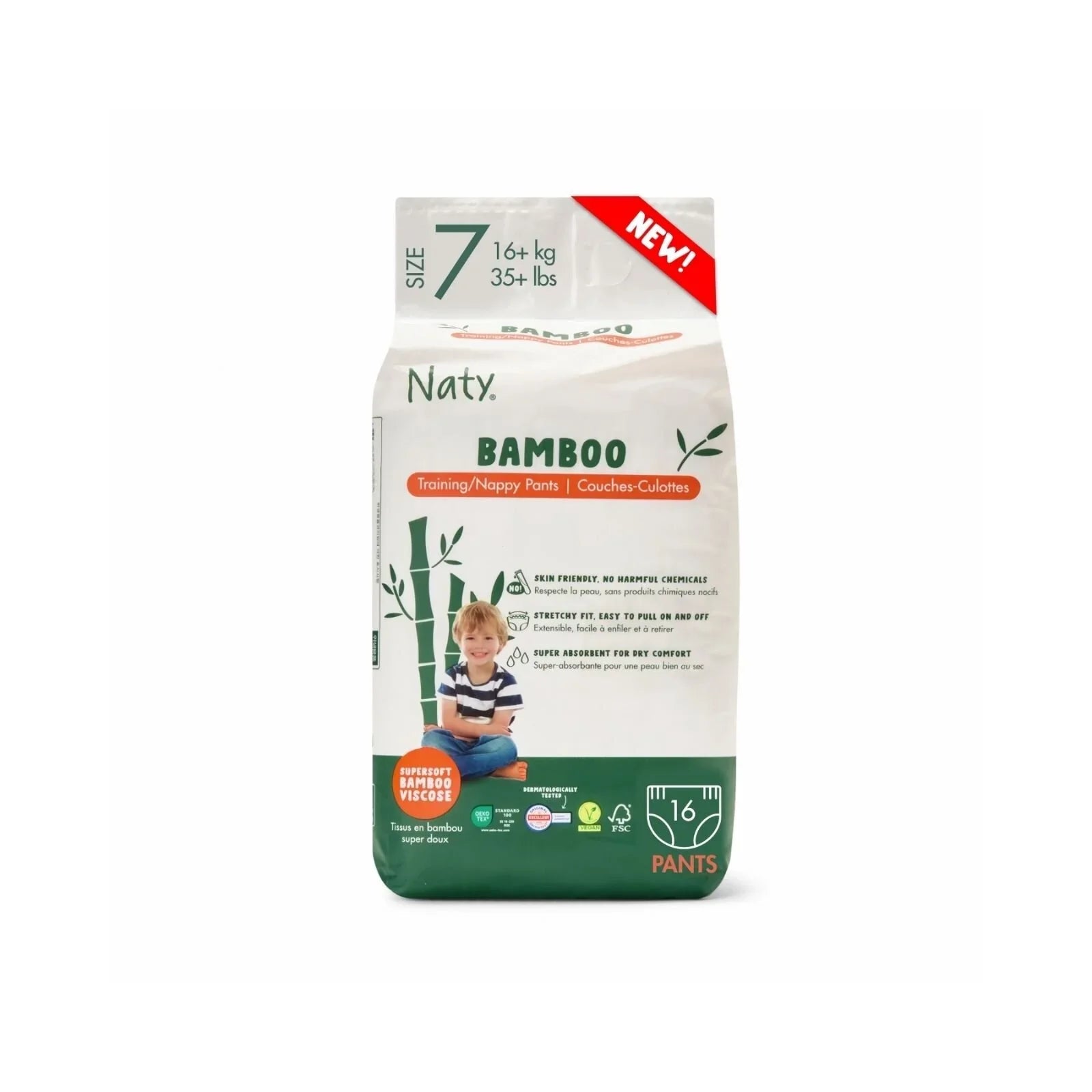 Naty Bamboo Viscose Nappy Pants Size 7 - 16 nappies