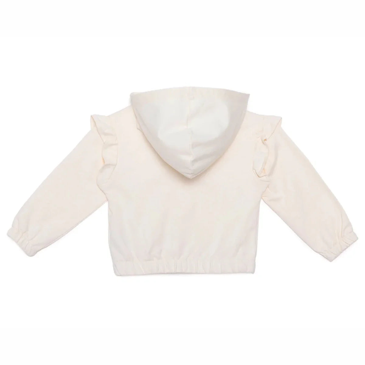 HelloBaby Girls Hooded Cardigan Crew Neck Long Sleeve - Ecru