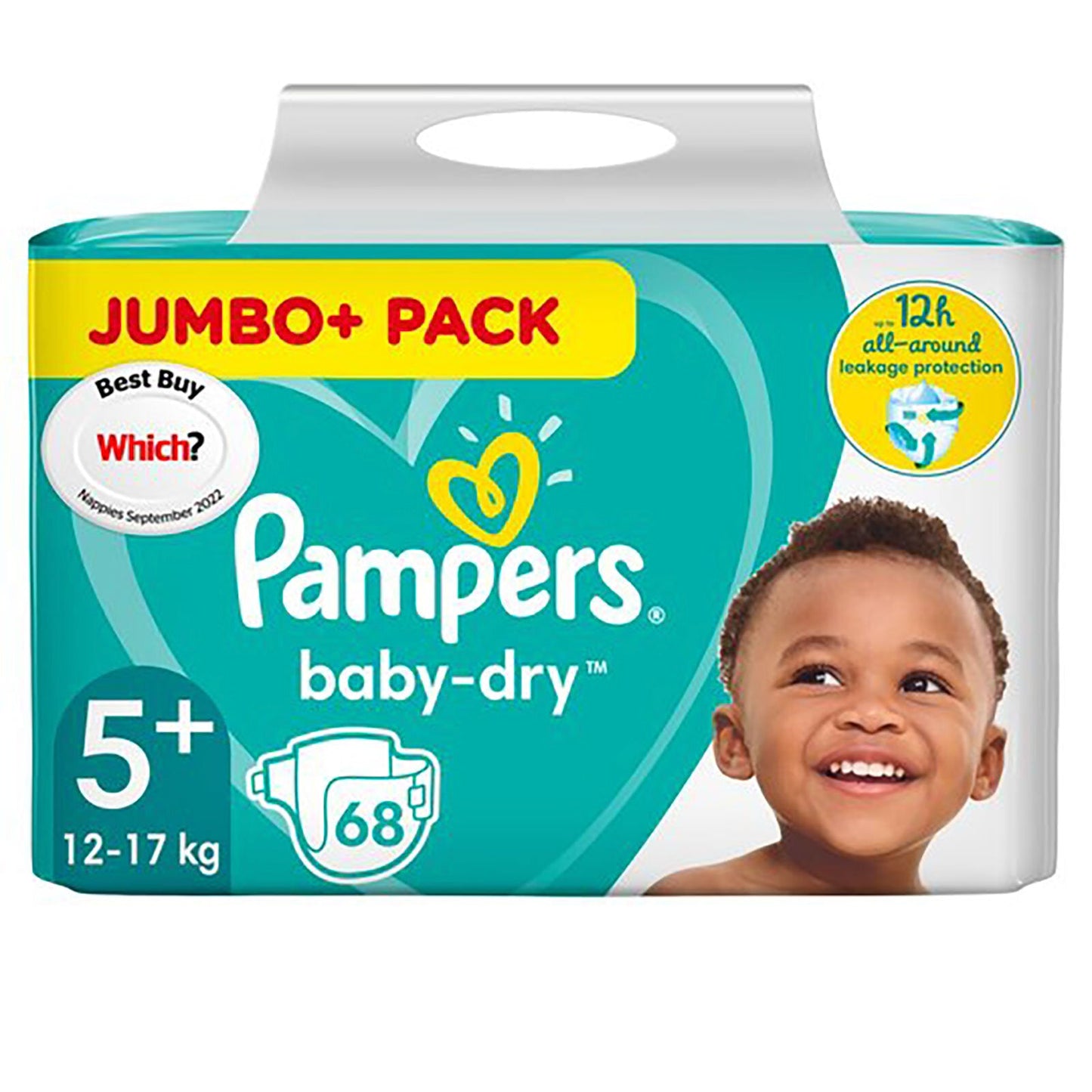 Pampers Baby Dry Size 5+ Jumbo Pack - 68 nappies