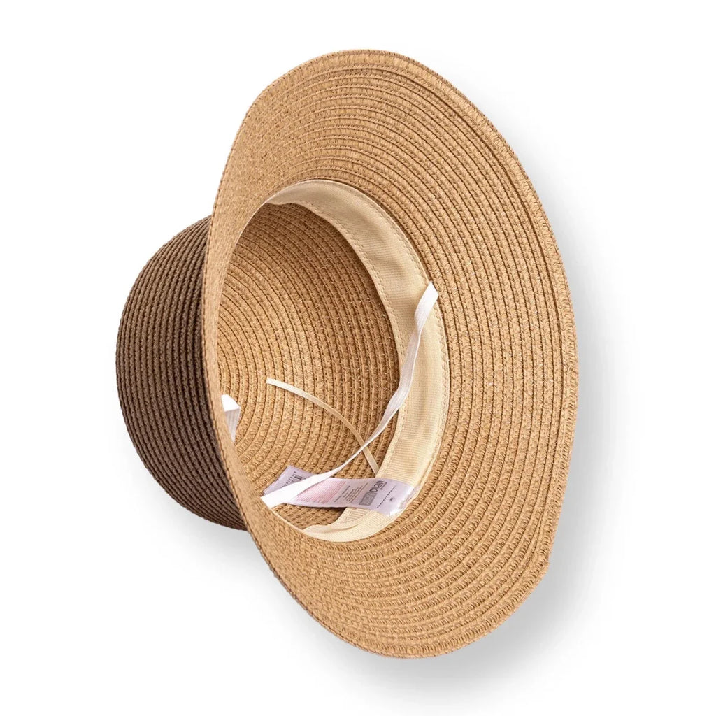 HelloBaby Ribbon Trim Straw Bucket Hat (12 Months to 1-4 Years) - Ecru