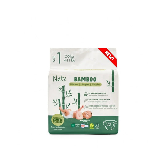 Naty Bamboo Viscose Baby Nappies Size 1 - 22 nappies