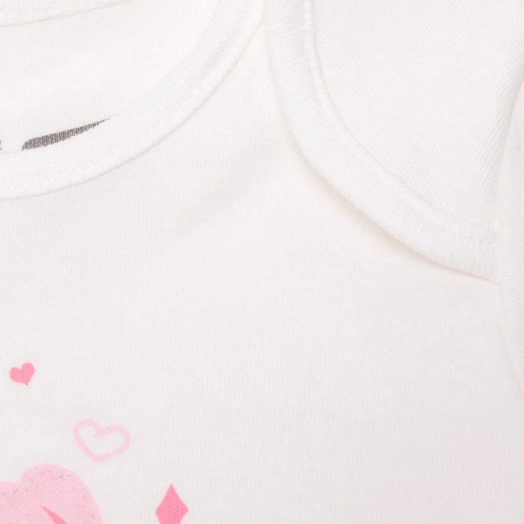 HelloBaby Girls Body-Footed Bottom-Hat Flower - Ecru