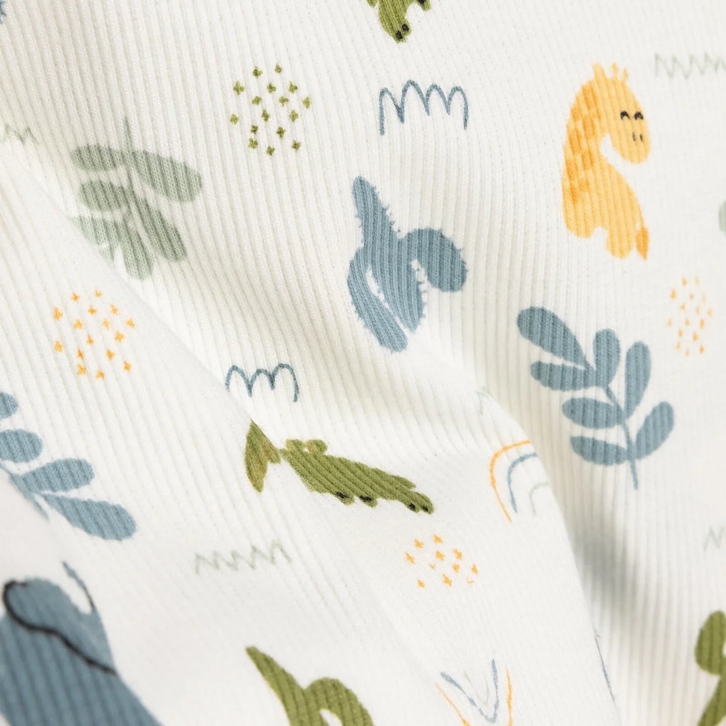 HelloBaby Baby Boy Elephant Printed Long Sleeve Pyjamas 2 pcs - Ecru